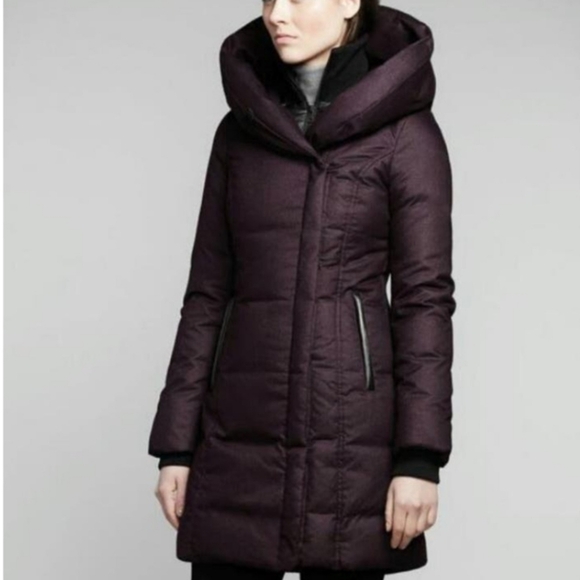 Soia & Kyo Camyl Down Fill Winter Coat Merlot Puffer Hooded Double Zip Layers XS - Picture 1 of 16